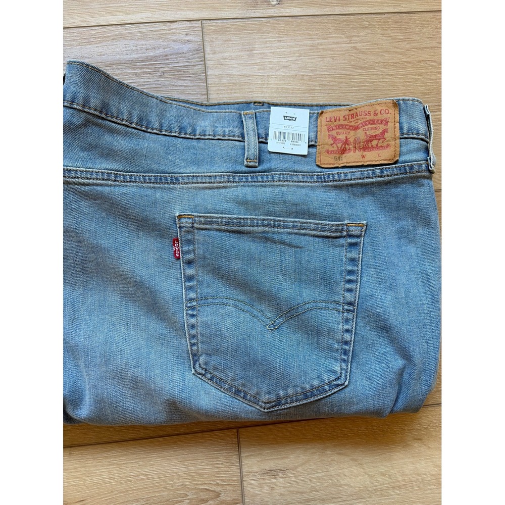 Levis 541 Athletic Taper Jeans Mens 60x32 Big & Tall Light Wash Stretch Denim